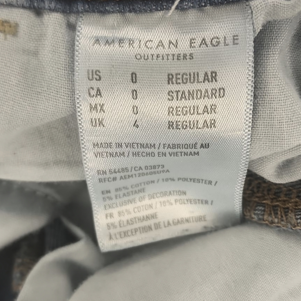 American Eagle Super 360 Next Level Stretch Hi-Rise Jegging Jeans Size 0 Regular - Picture 7 of 7